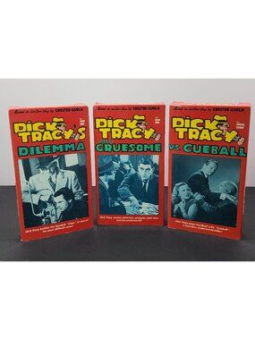 Vtg Dick Tracy Dilemma Cruesome Cueball VHS Tapes 1990 by Chester Gould Lot Of 3